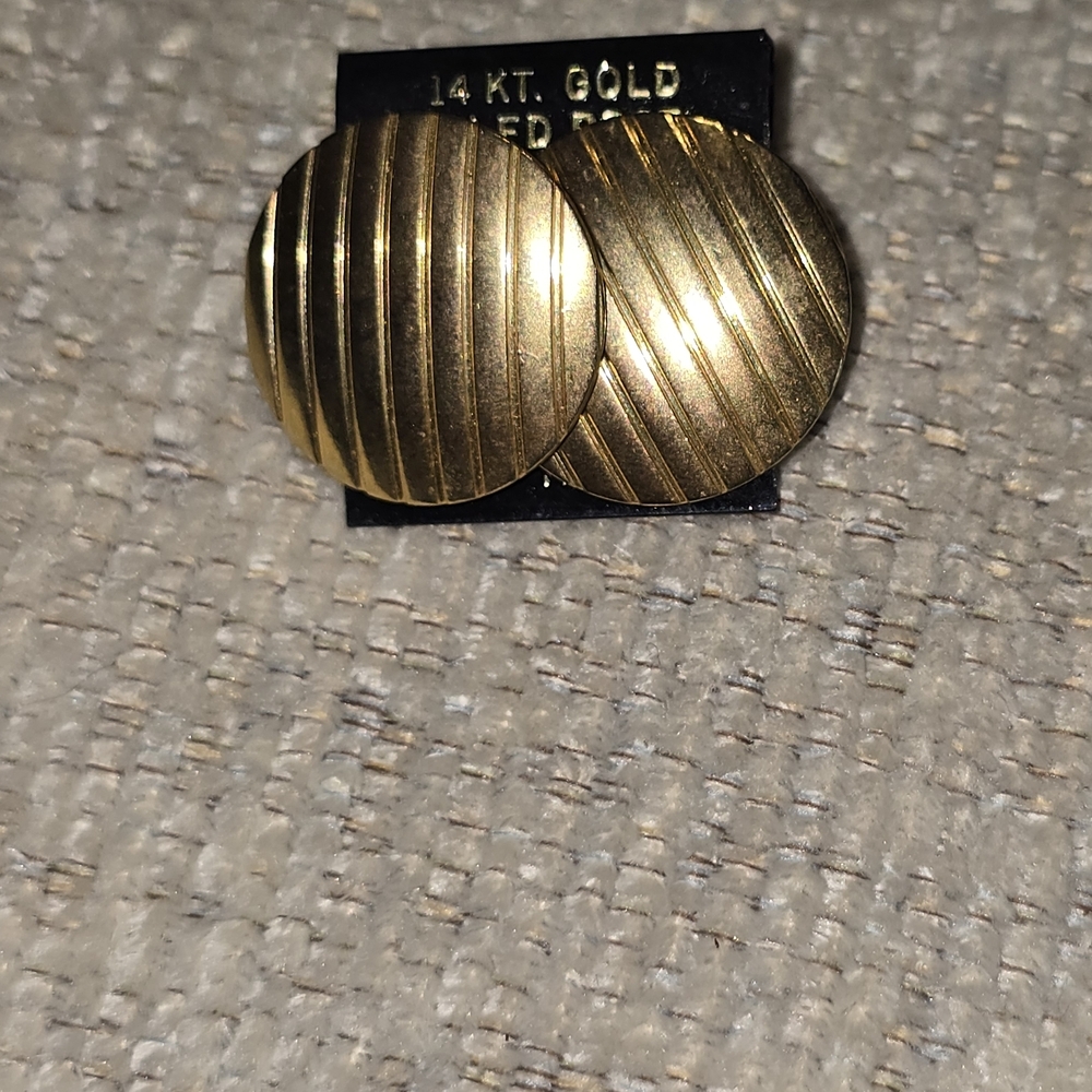 Gold Tone Round Earrings